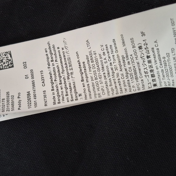 Hugo Boss Polo Classic Black Paddry Pro Luxury Shirt XL - Picture 10 of 12